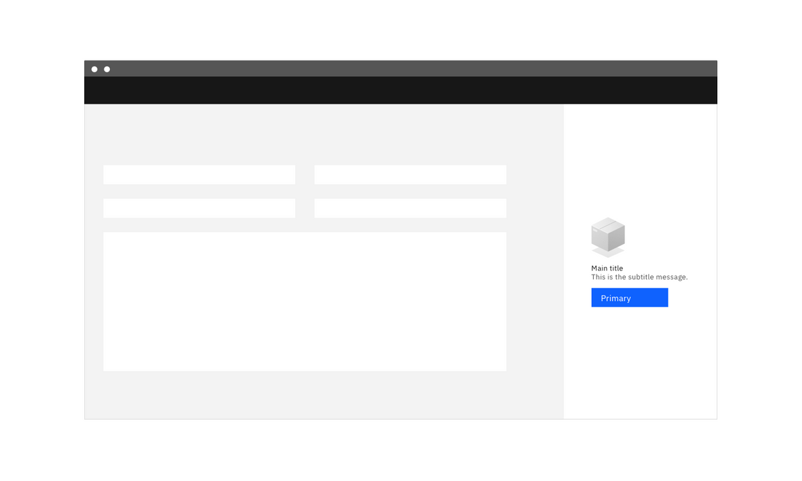 Layout for empty state in a side panel